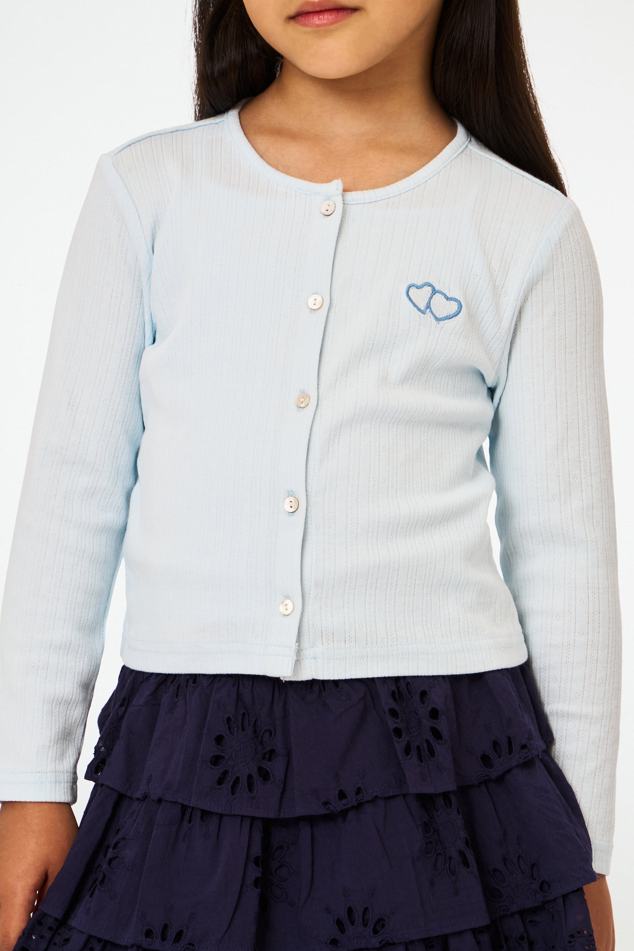 Kids Hearts Pointelle Heidi Cardigan