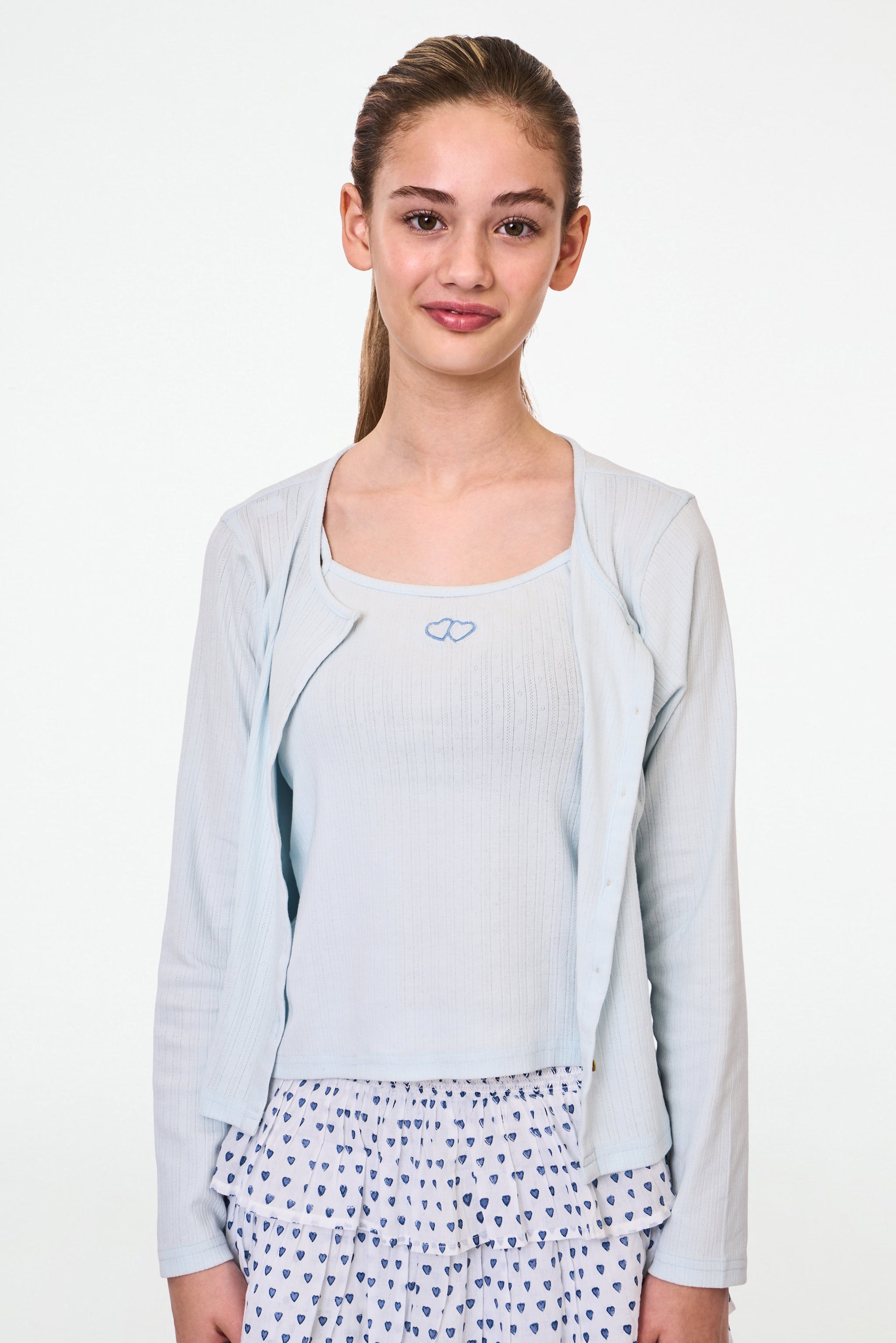 Kids Hearts Pointelle Heidi Cardigan