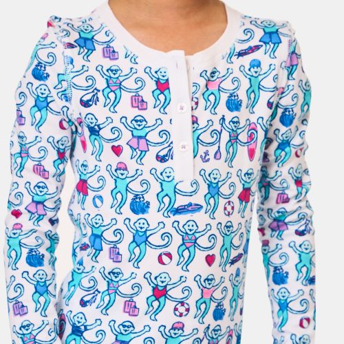 Kids Newport Beach Monkey Pajamas
