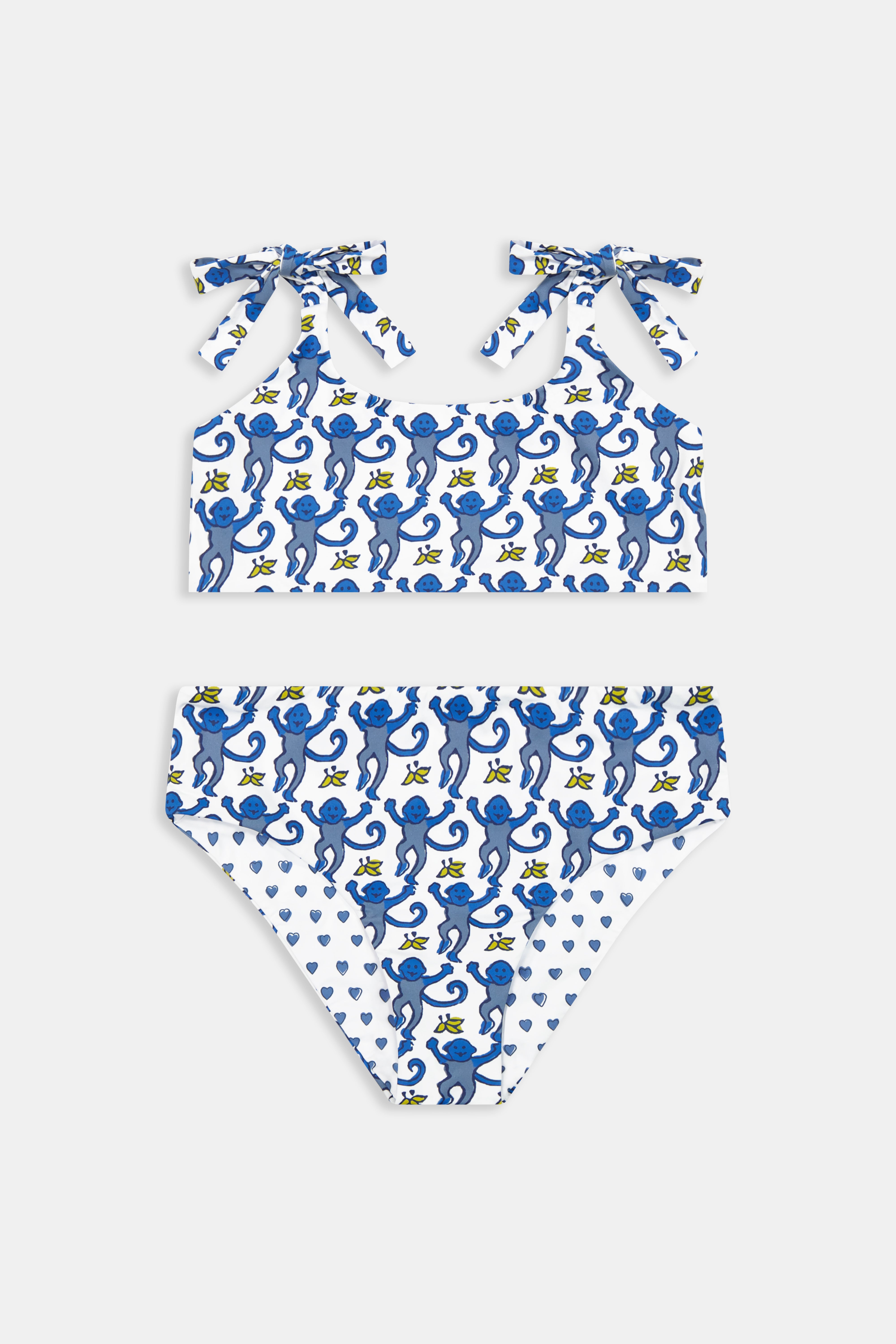 Kids Monkey/Hearts Reversible Cora Bikini