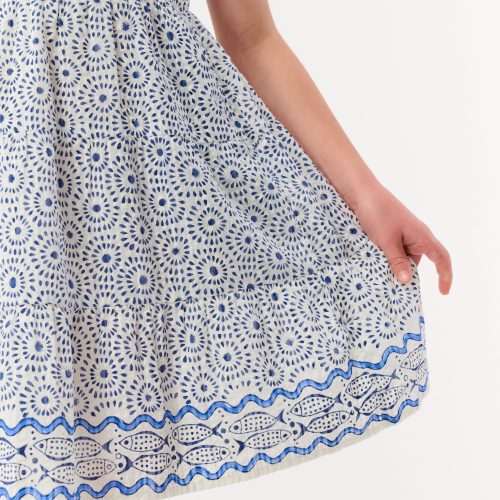 Kids Naolin Fish Border Britt Dress