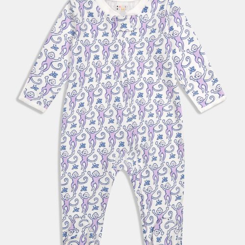 Infant Monkey Zipper Footie