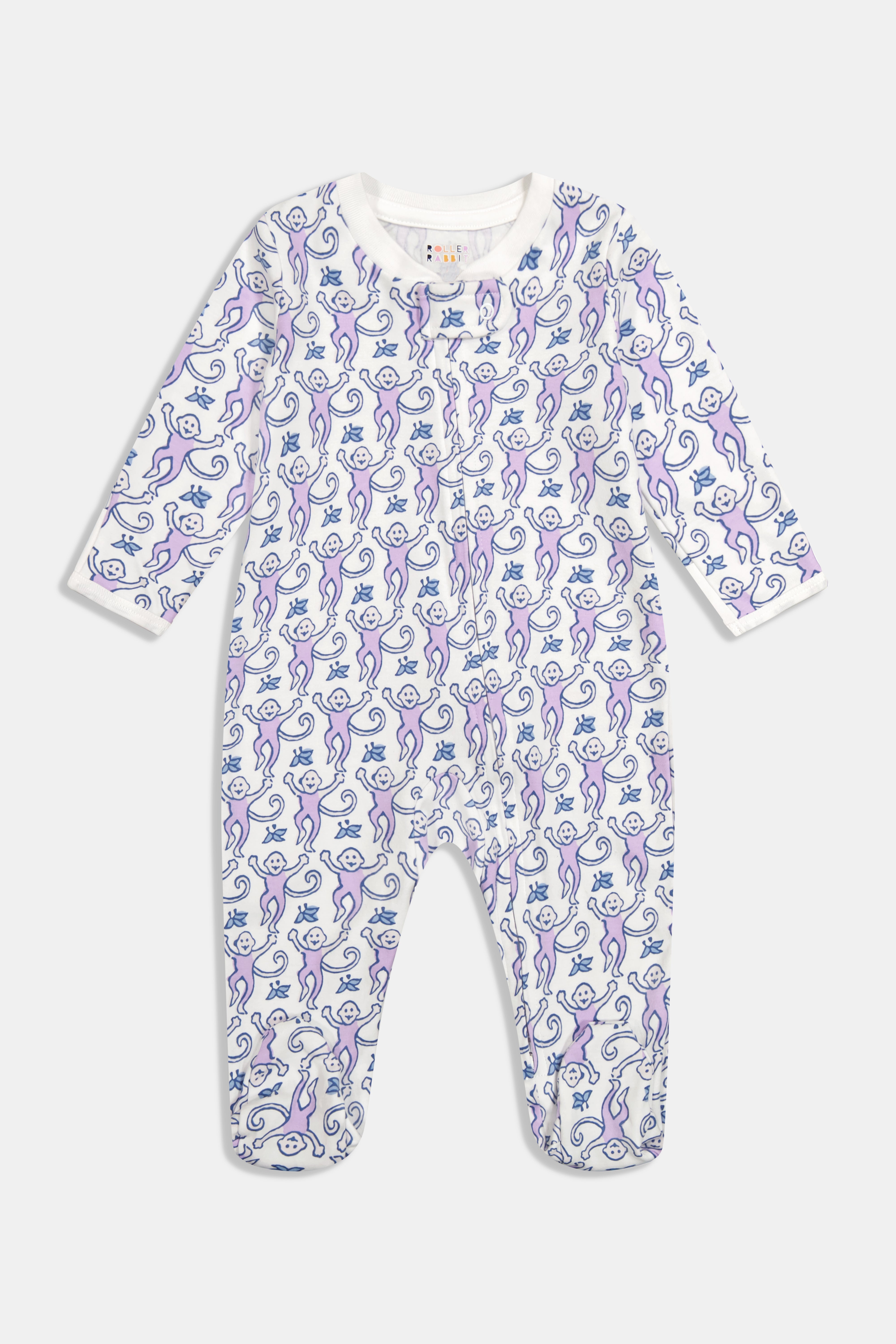 Infant Monkey Zipper Footie