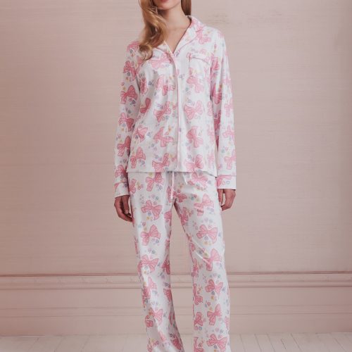 Doily Beaux Long Sleeve Polo Pajamas