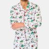 Mens Snow Village Long Sleeve Polo Pajamas