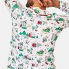 Mens Snow Village Long Sleeve Polo Pajamas