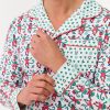 Mens Monkey Mas Patchwork Long Sleeve Polo Pajamas