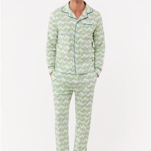Mens Minnows Long Sleeve Polo Pajamas