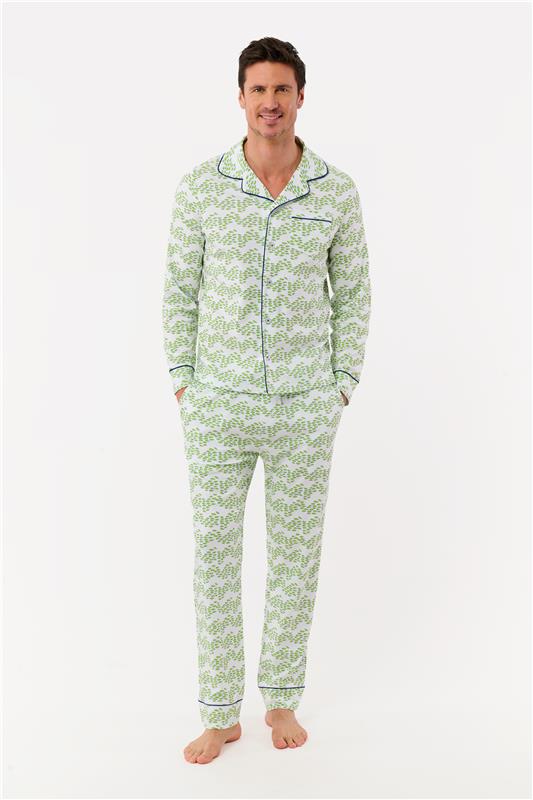 Mens Minnows Long Sleeve Polo Pajamas