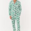 Mens Ski Toile Long Sleeve Polo Pajamas