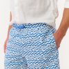 Mens Fish Stripe Swim Trunks