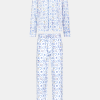 Mens Starry Nights Lattice Long Sleeve Polo Pajama