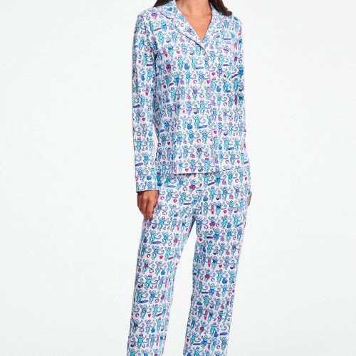 Newport Beach Monkey Long Sleeve Polo Pajamas