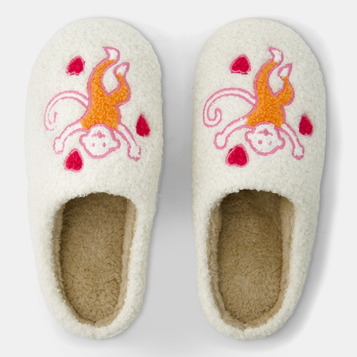Monkey Fuzzy Slippers