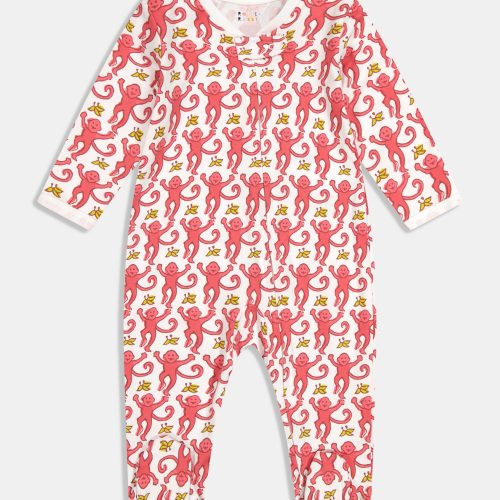 Infant Monkey Zipper Footie