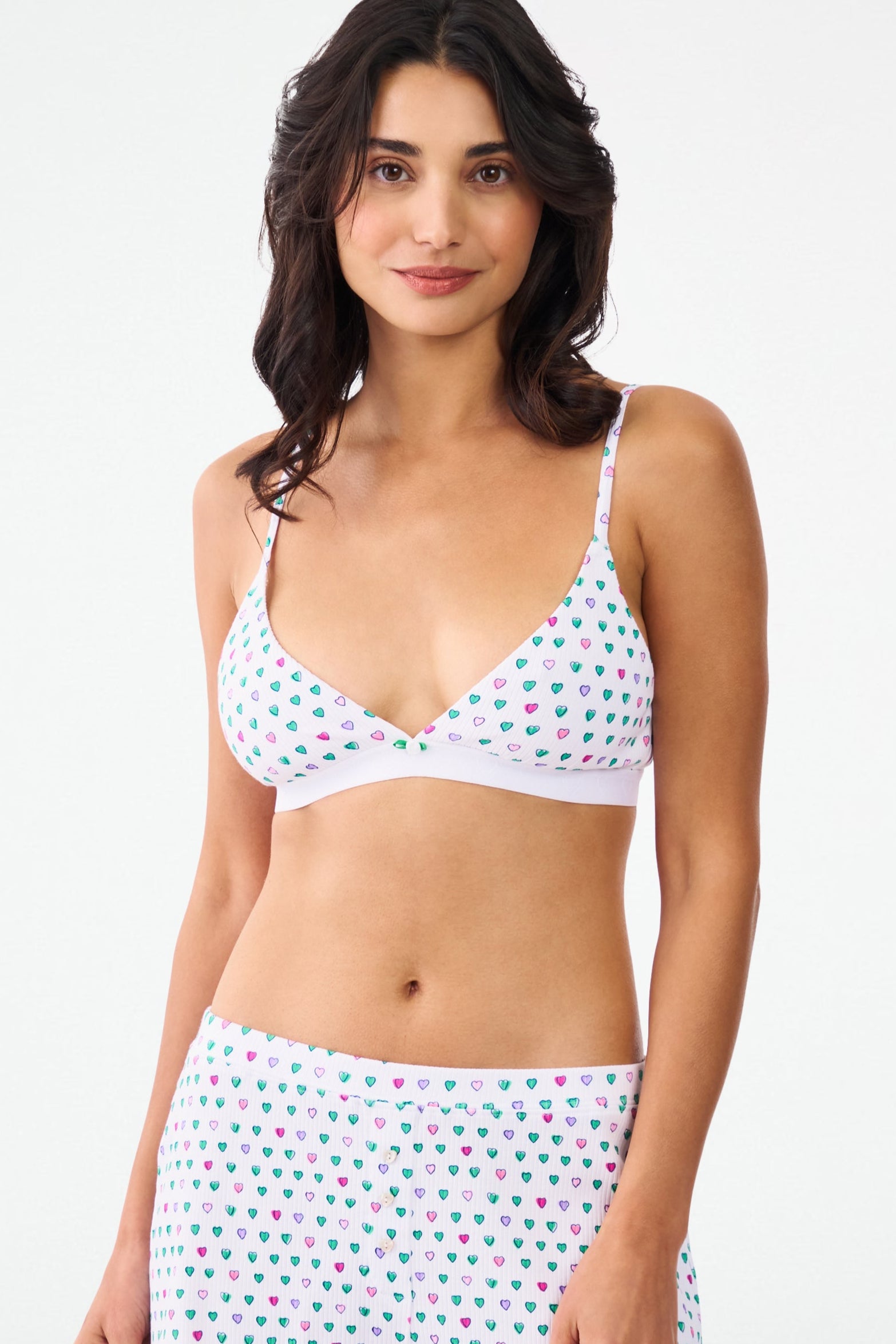 Pop Hearts Rib York Bralette