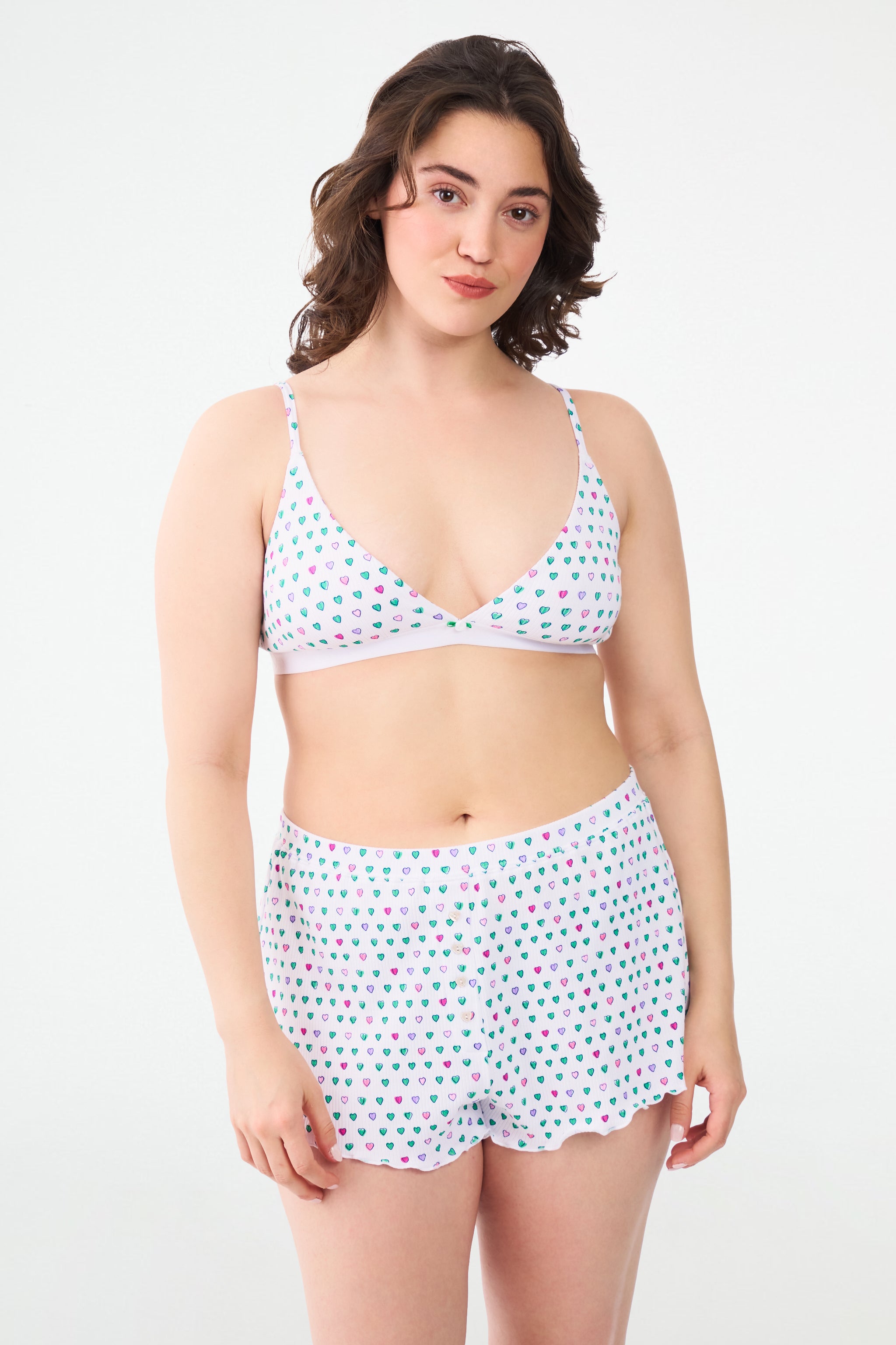 Pop Hearts Rib York Bralette