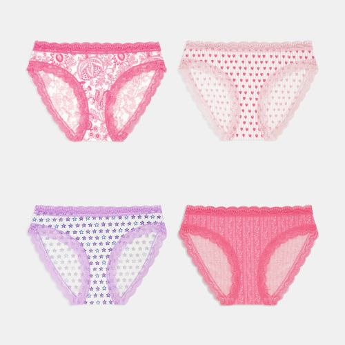 Lovely Stripe Mixed Bikini 4 Pack