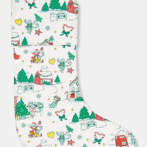 Snow Village Quilted Stocking