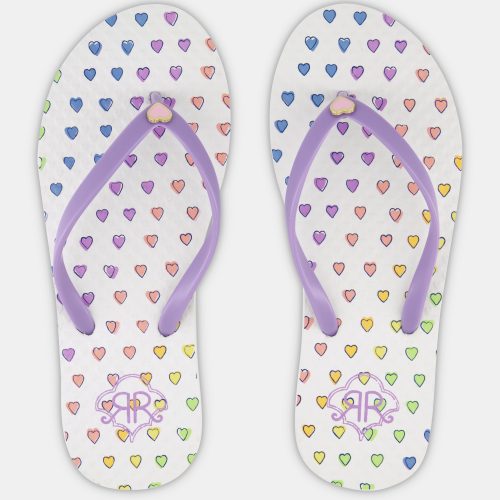 Disco Hearts Flip Flops