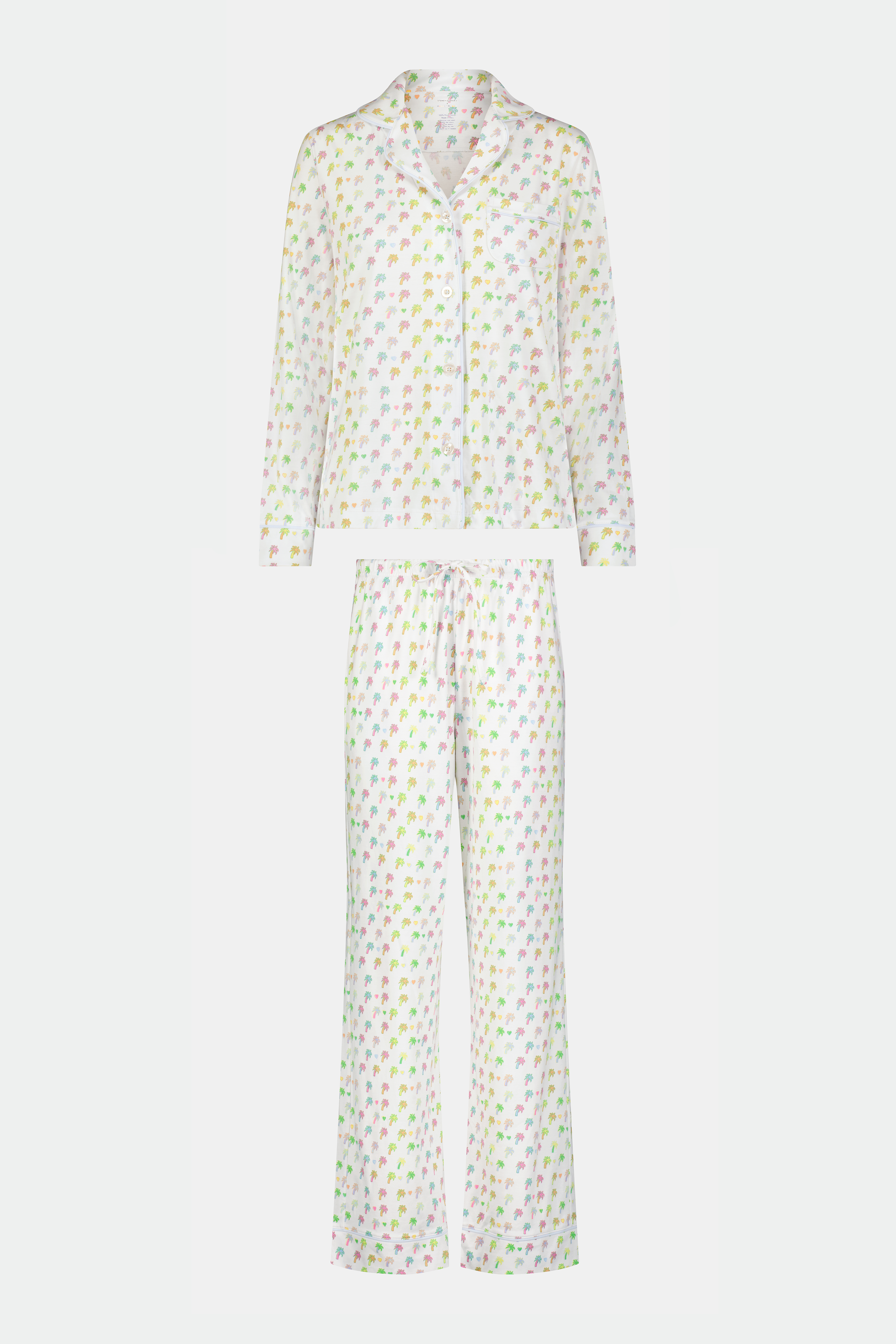 Palm Dreams Long Sleeve Polo Pajamas