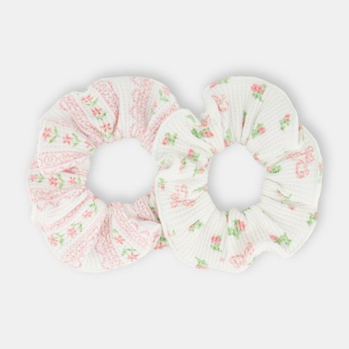 Mini Monkey Blossom/Daisy Heart Stripe Scrunchie S