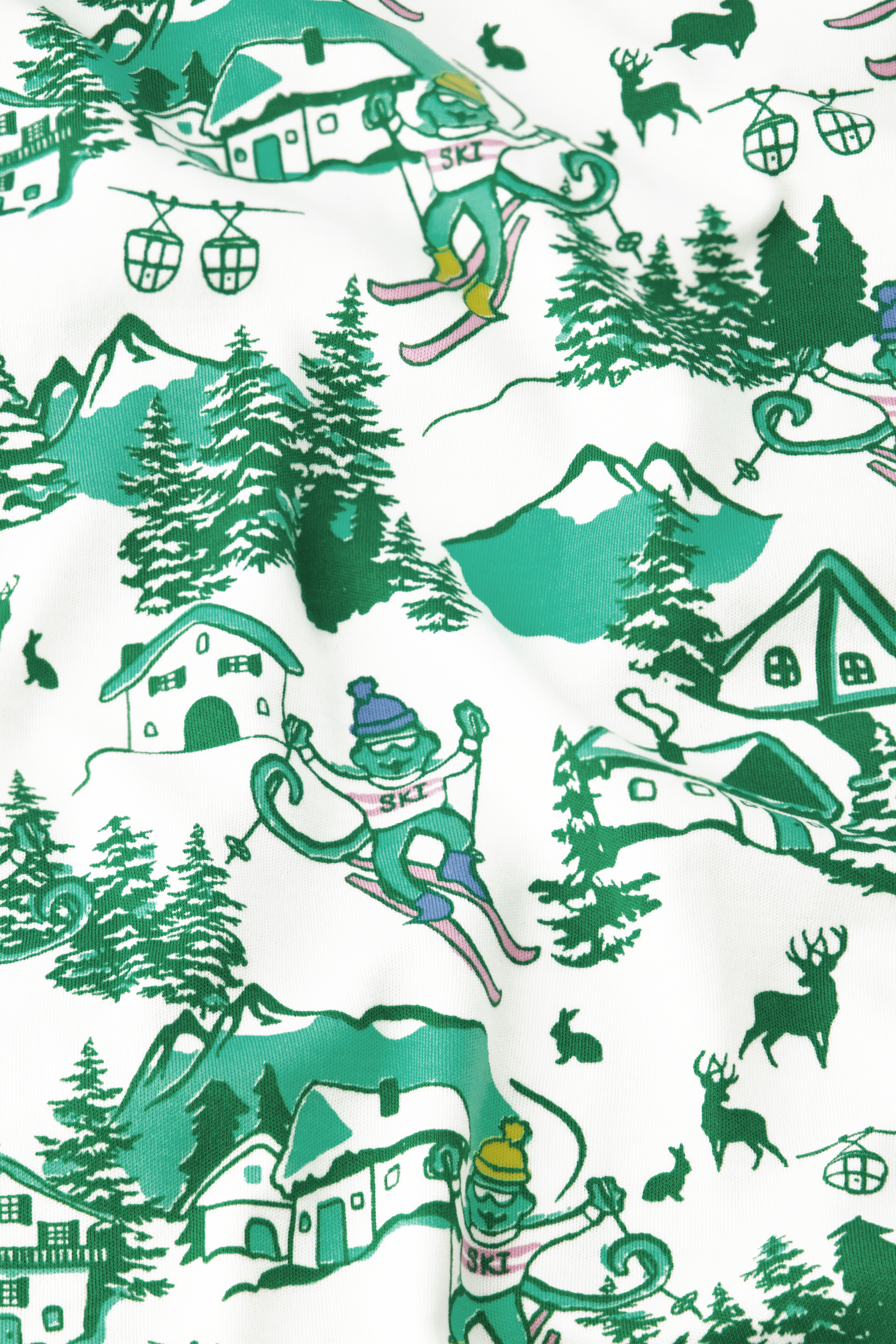 Mens Ski Toile Long Sleeve Polo Pajamas