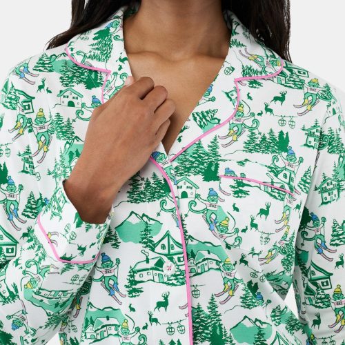 Ski Toile Long Sleeve Polo Pajamas