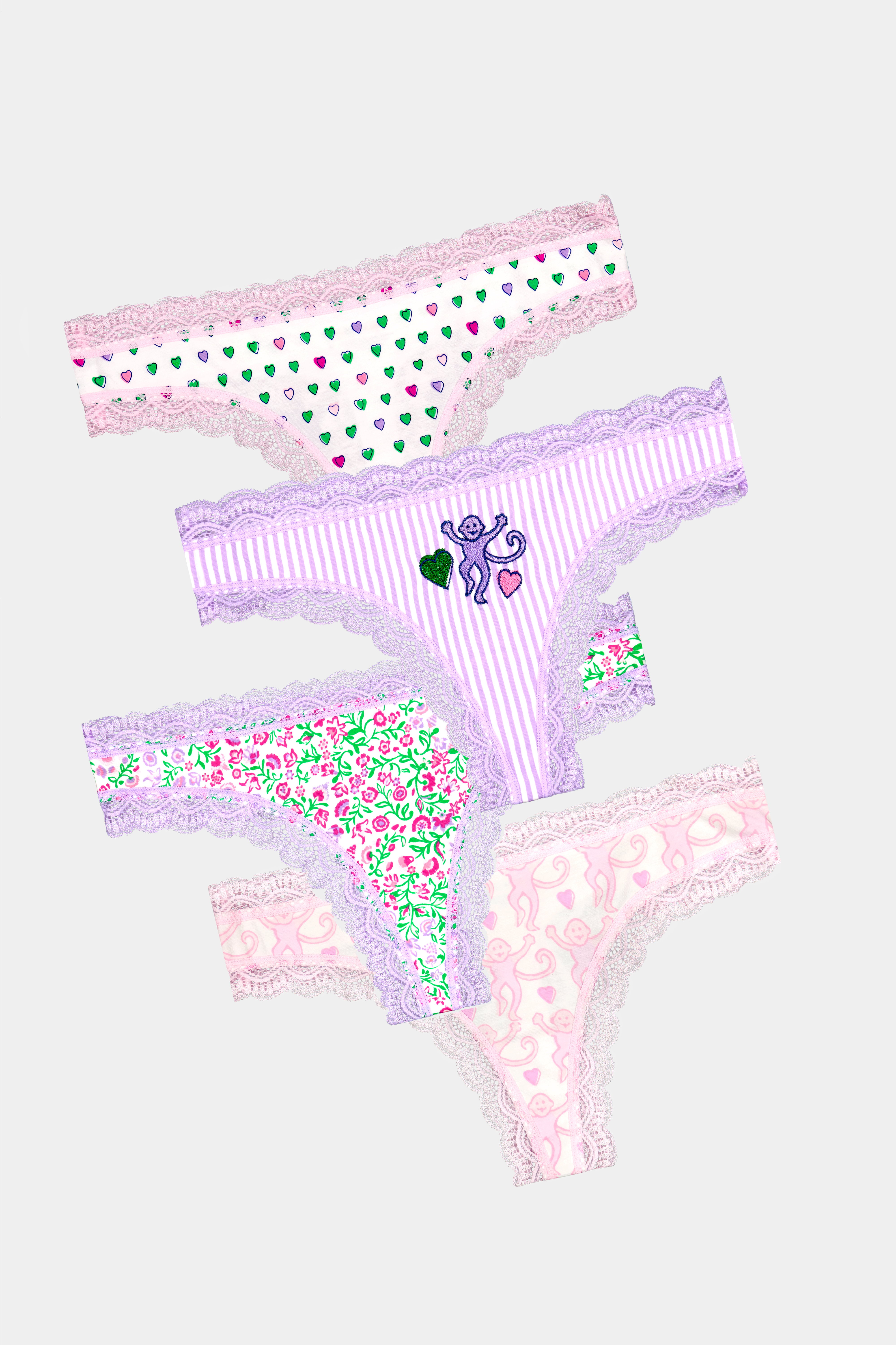 Mixed Icon Thong 4 Pack