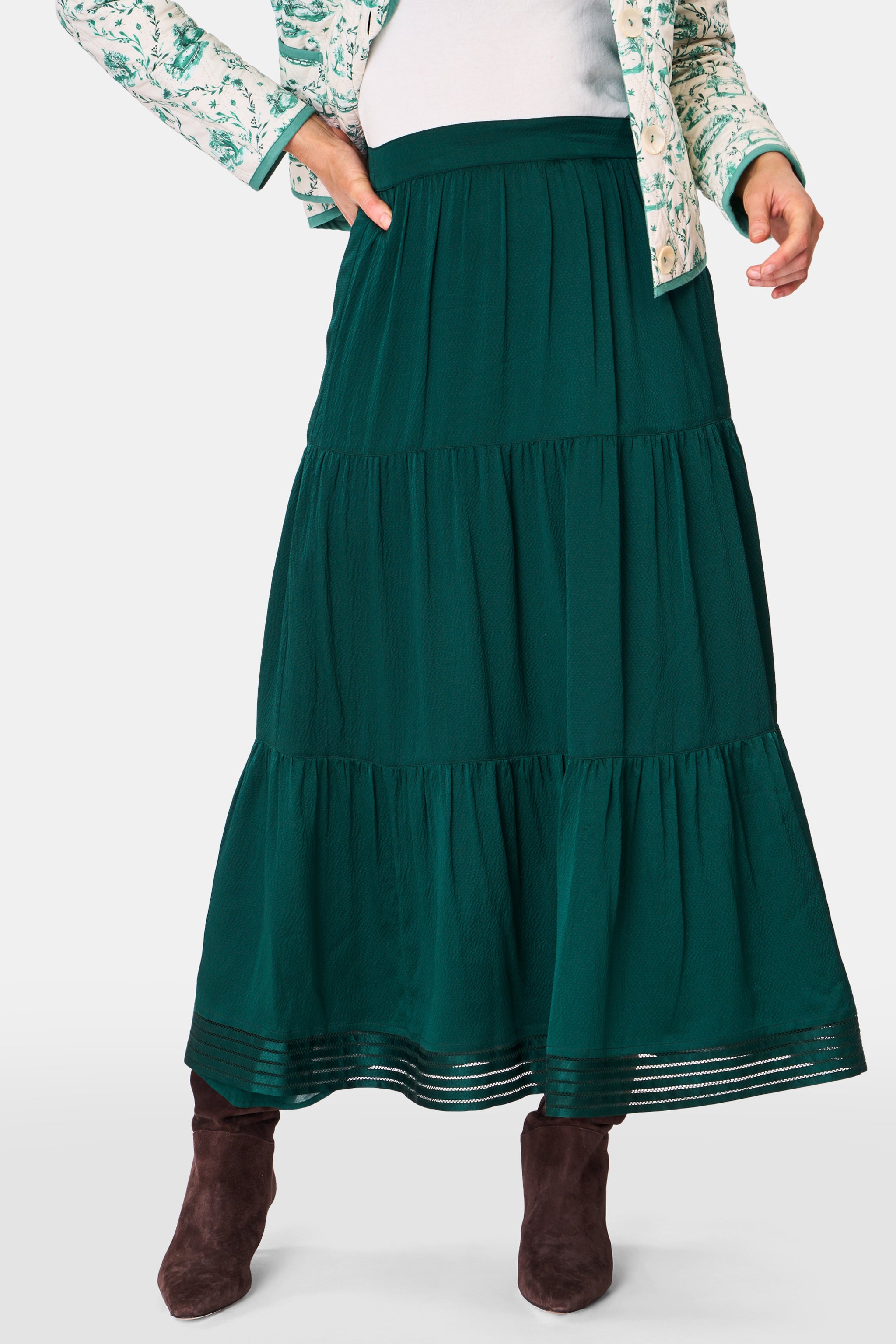 Feather Stitch Embroidery Carlisa Skirt