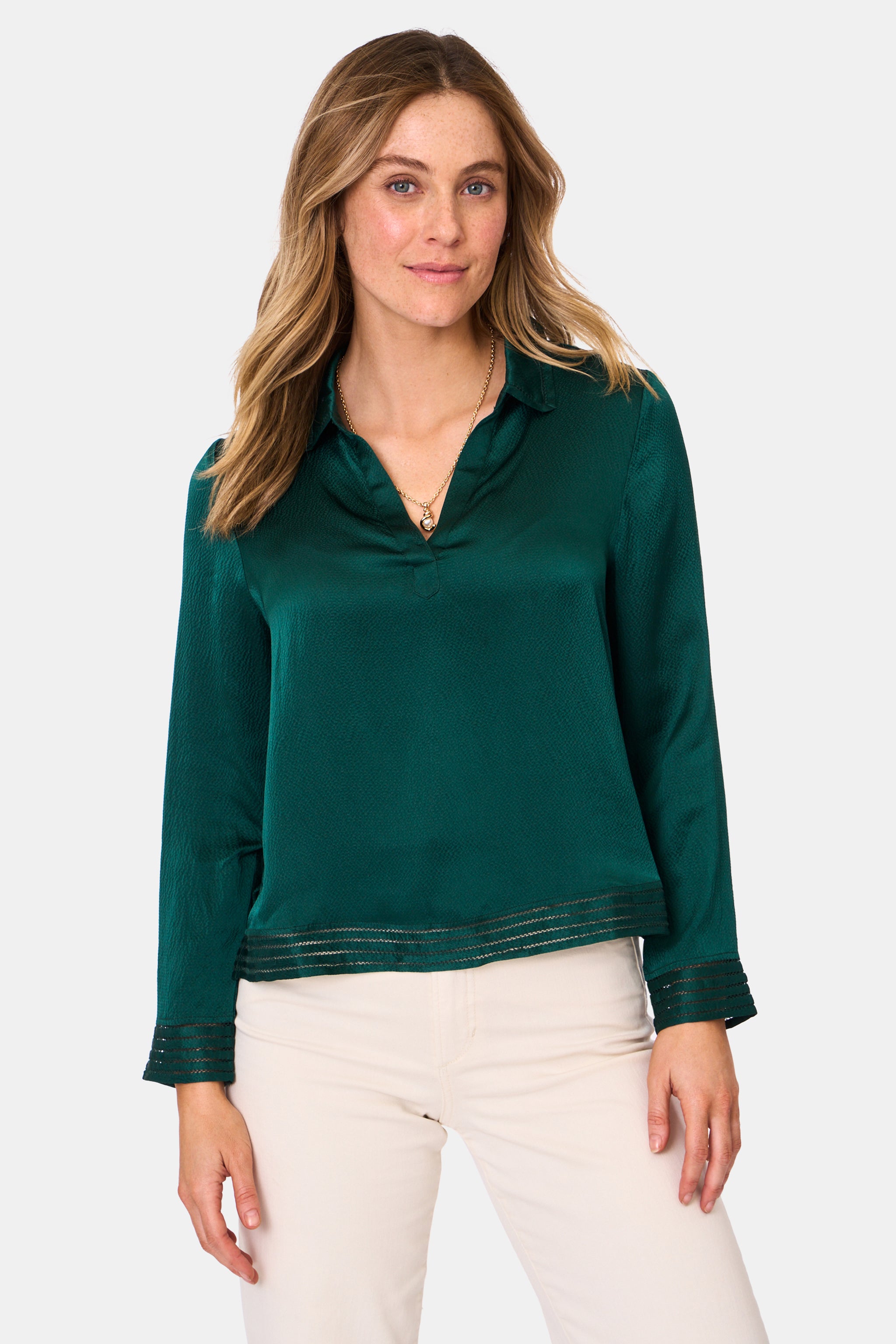 Feather Stitch Embroidery Marcy Top