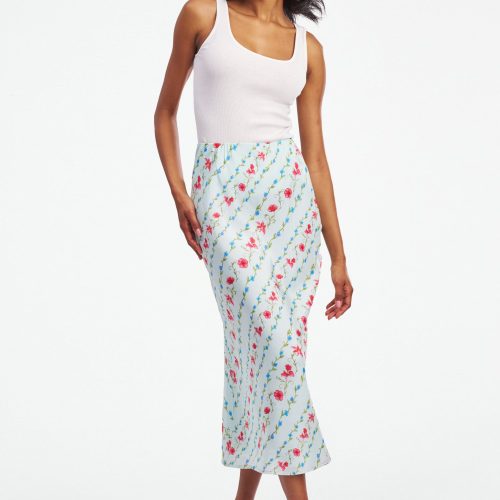 Greta Floral Stripe Natalie Skirt