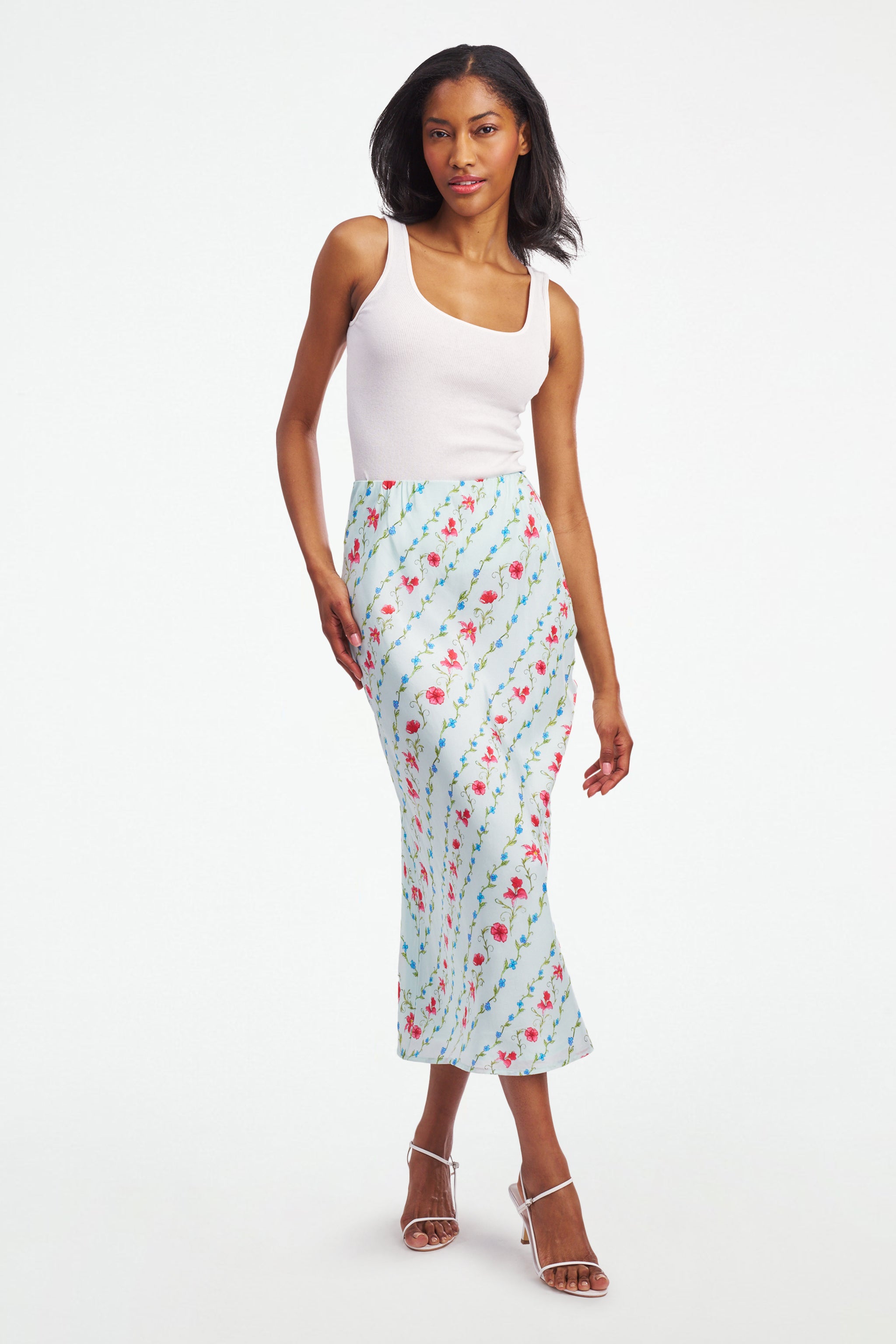 Greta Floral Stripe Natalie Skirt