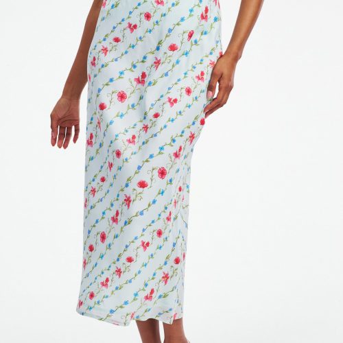 Greta Floral Stripe Natalie Skirt