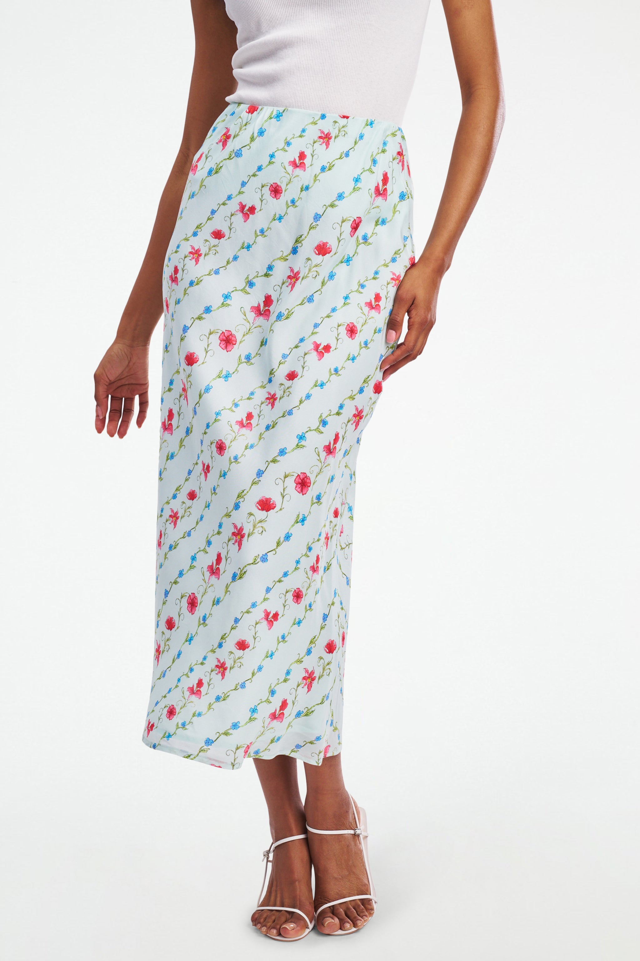 Greta Floral Stripe Natalie Skirt