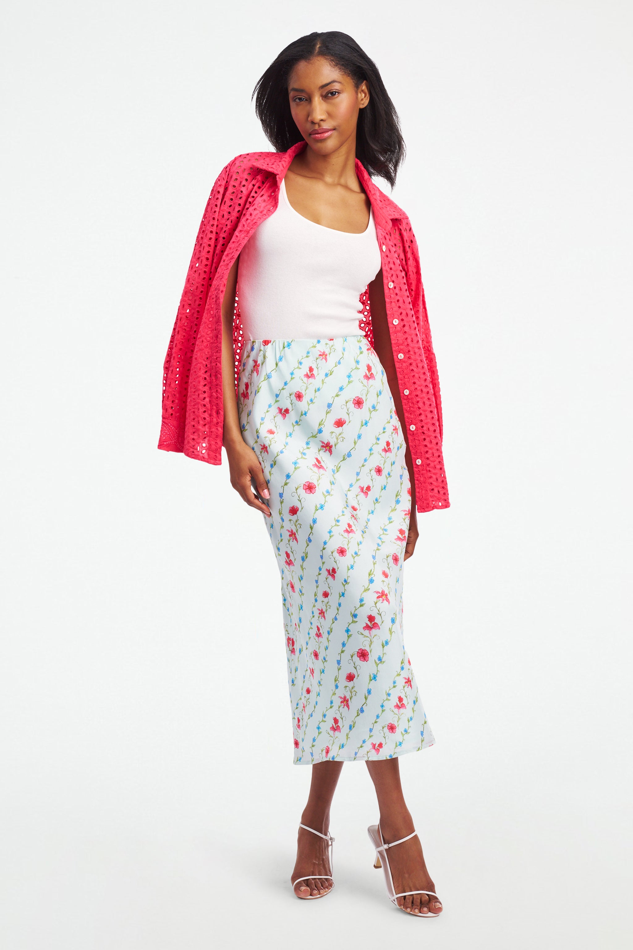 Greta Floral Stripe Natalie Skirt