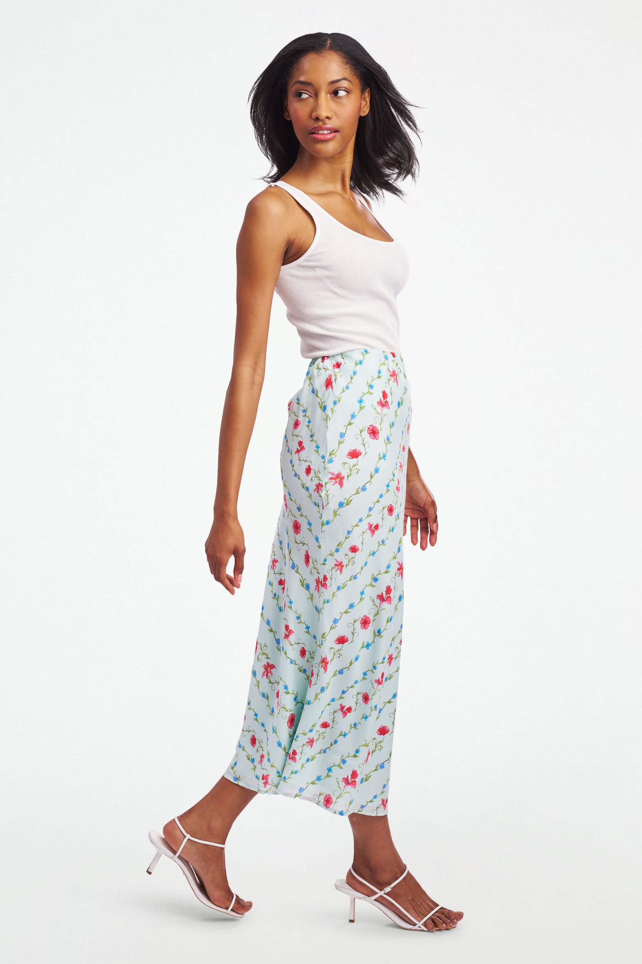Greta Floral Stripe Natalie Skirt