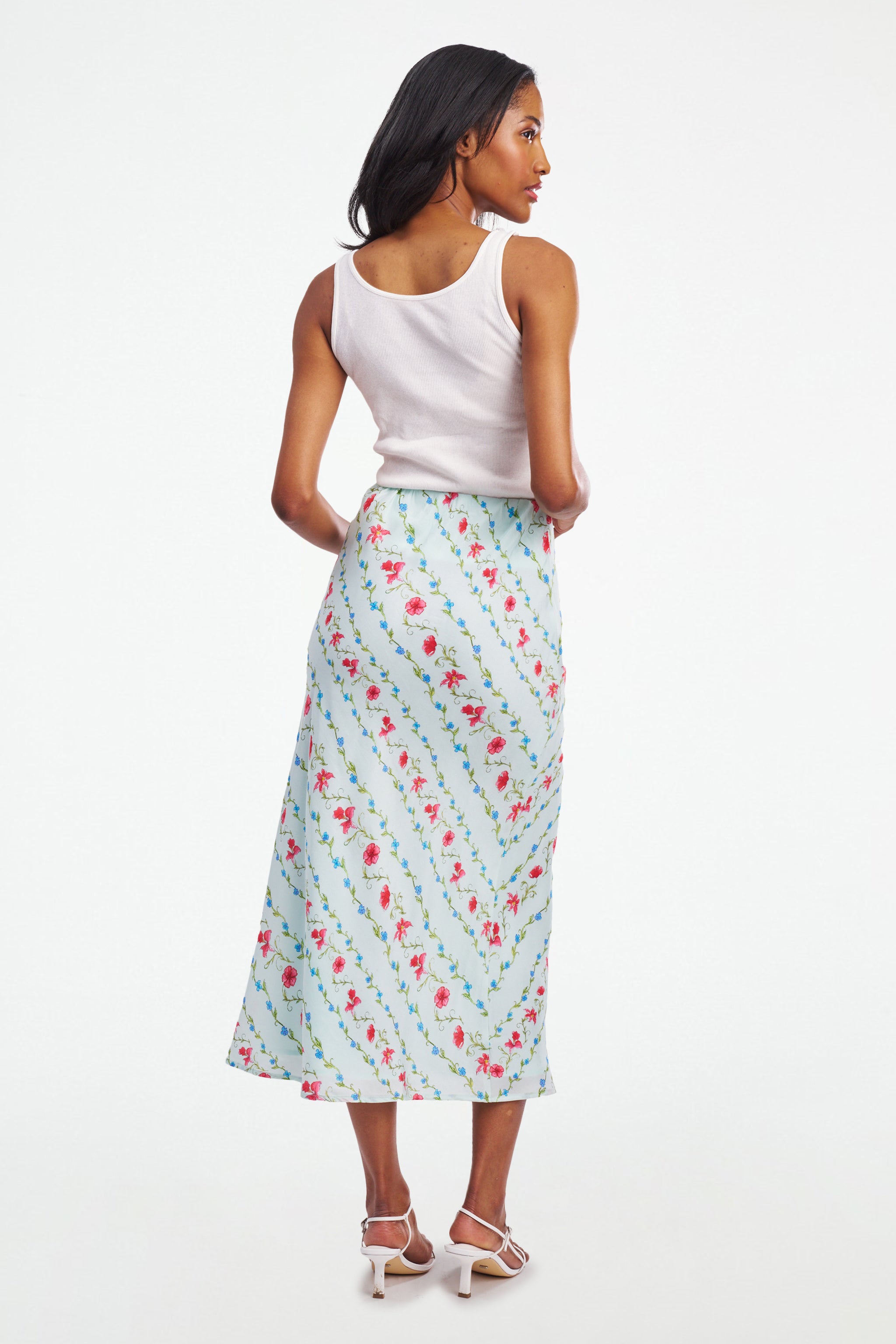 Greta Floral Stripe Natalie Skirt