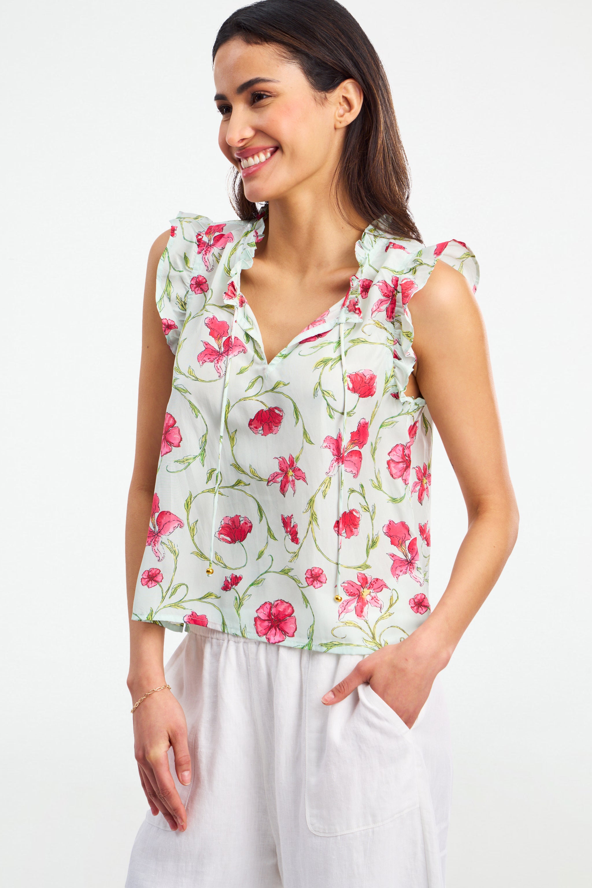 Greta Floral Swirl Steffie Top