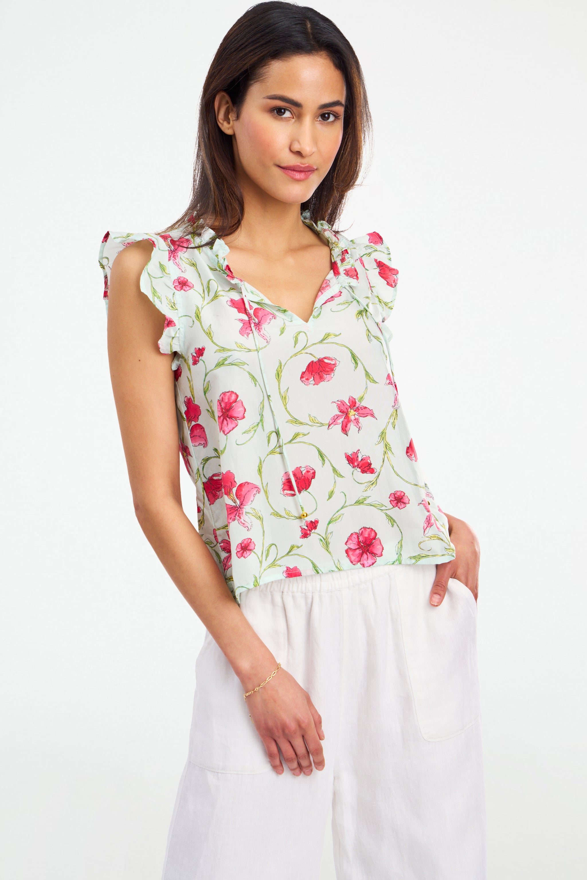 Greta Floral Swirl Steffie Top