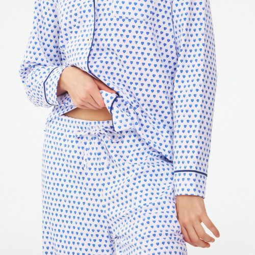 Hearts Long Sleeve Polo Pajamas