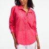 Malina Eyelet Boyfriend Shirt
