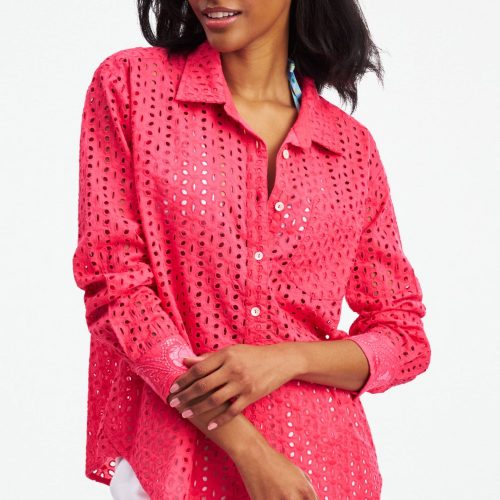 Malina Eyelet Boyfriend Shirt