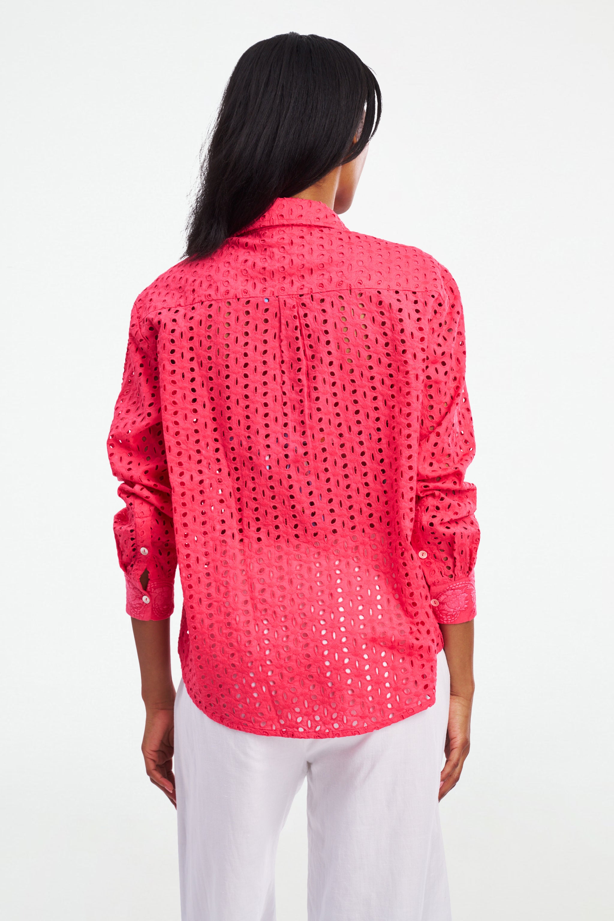 Malina Eyelet Boyfriend Shirt