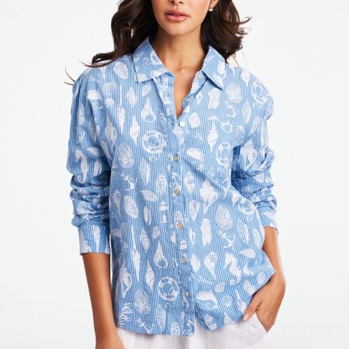Seaside Stripe Boyfriend Shirt
