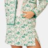 Woodland Toile Quilted Azure Mini Skirt
