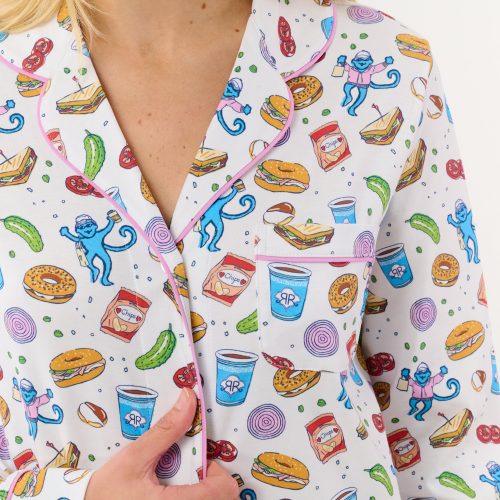 New York Nosh Long Sleeve Polo Pajamas