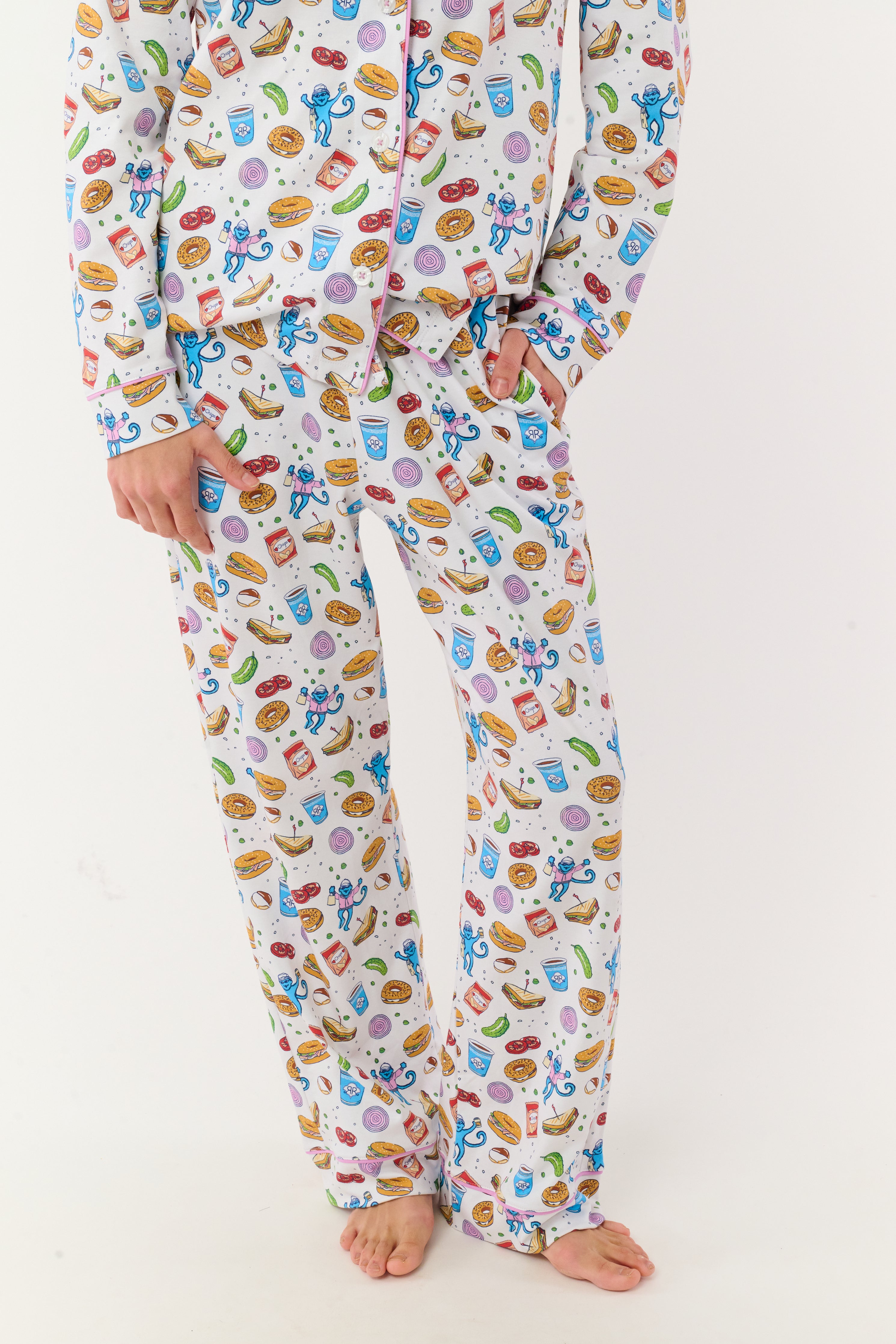 New York Nosh Long Sleeve Polo Pajamas