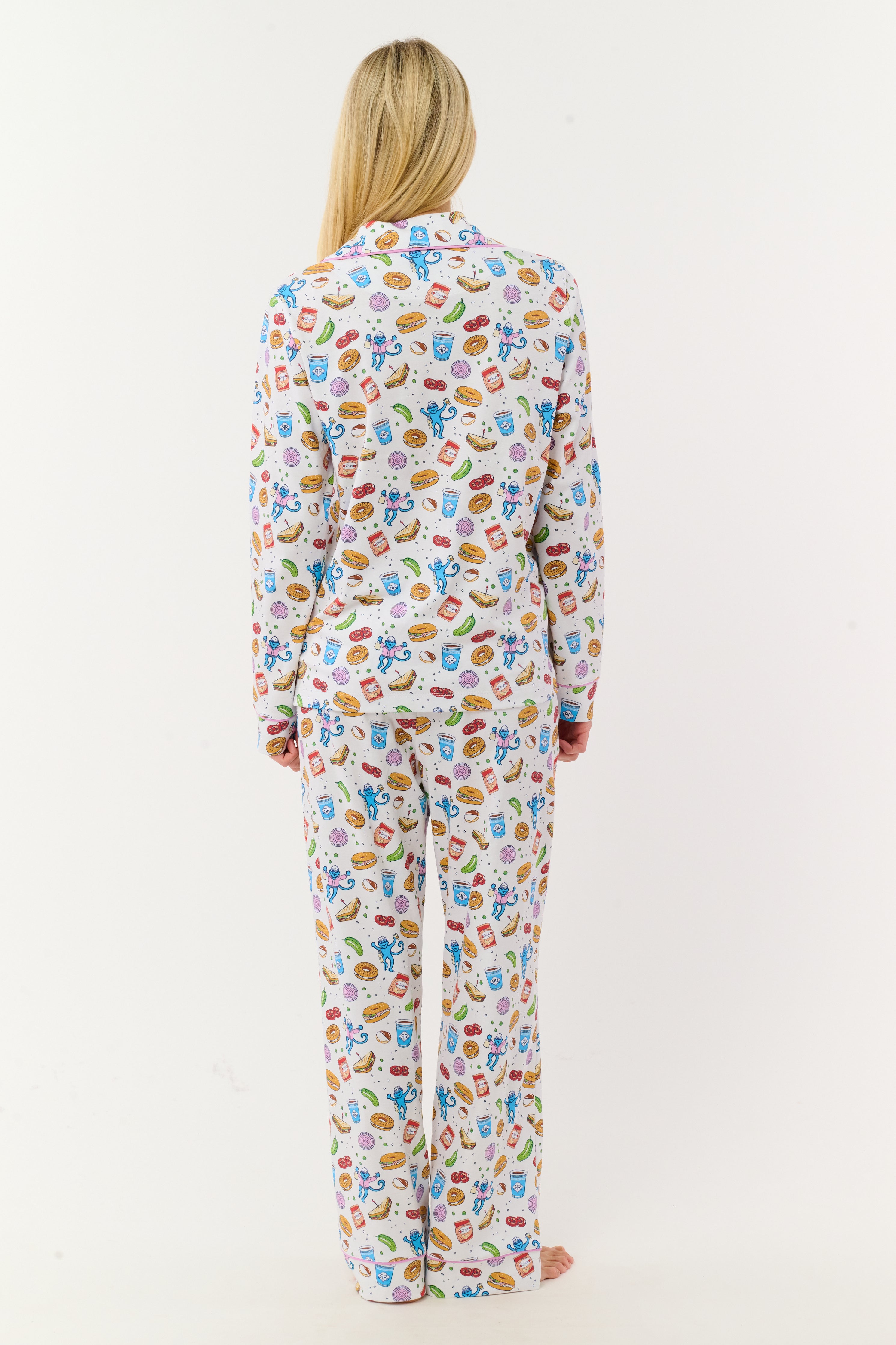 New York Nosh Long Sleeve Polo Pajamas